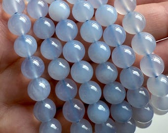 Blue Chalcedony Bracelet – Crystal Bracelet for Peace, Communication & Throat Chakra Healing