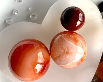 Mini Carnelian Sphere for Sacral Chakra Healing Crystal Collector Gift for Passion & Creativity