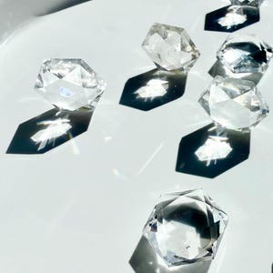 Crystal Hexagon Faceted Clear Quartz Crystal Gem Sacred Geometry Crystal Star of David Metaphysical Crystal Collector Gift for Men