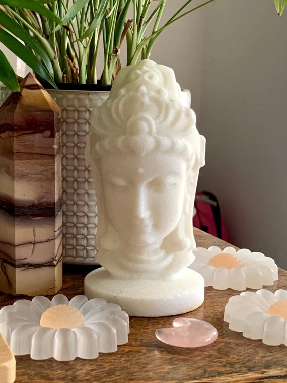 White Jade Quan Yin Statue, Divine Feminine Crystal Goddess Carving, Metaphysical Altar Decor