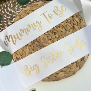Mummy To Be & Matching Children’s Sash | Matching set | Personalised Baby Shower Sash | Big Brother Sash | Big Sister Sash
