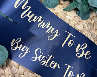 Mummy To Be & Matching Children’s Sash | Matching set | Personalised Baby Shower Sash | Big Brother Sash | Big Sister Sash