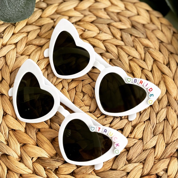 White Heart Sunglasses, Bride Sunglasses, Festival Sunglasses, Hen Do Sunglasses