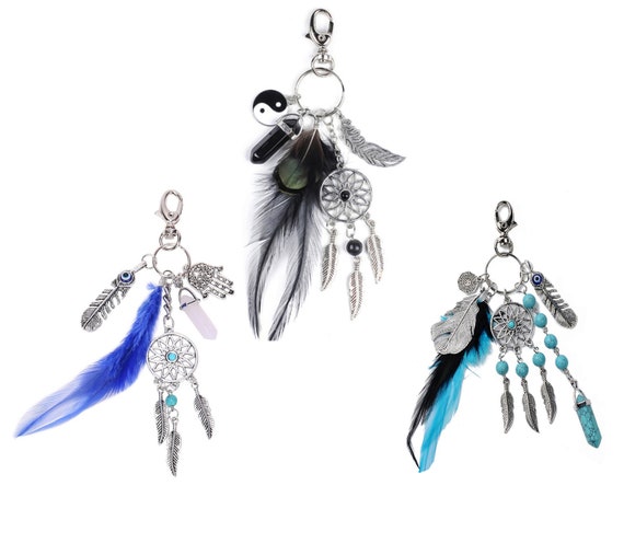 Dream Catcher Keychains Feather Hamsa Charms Etsy