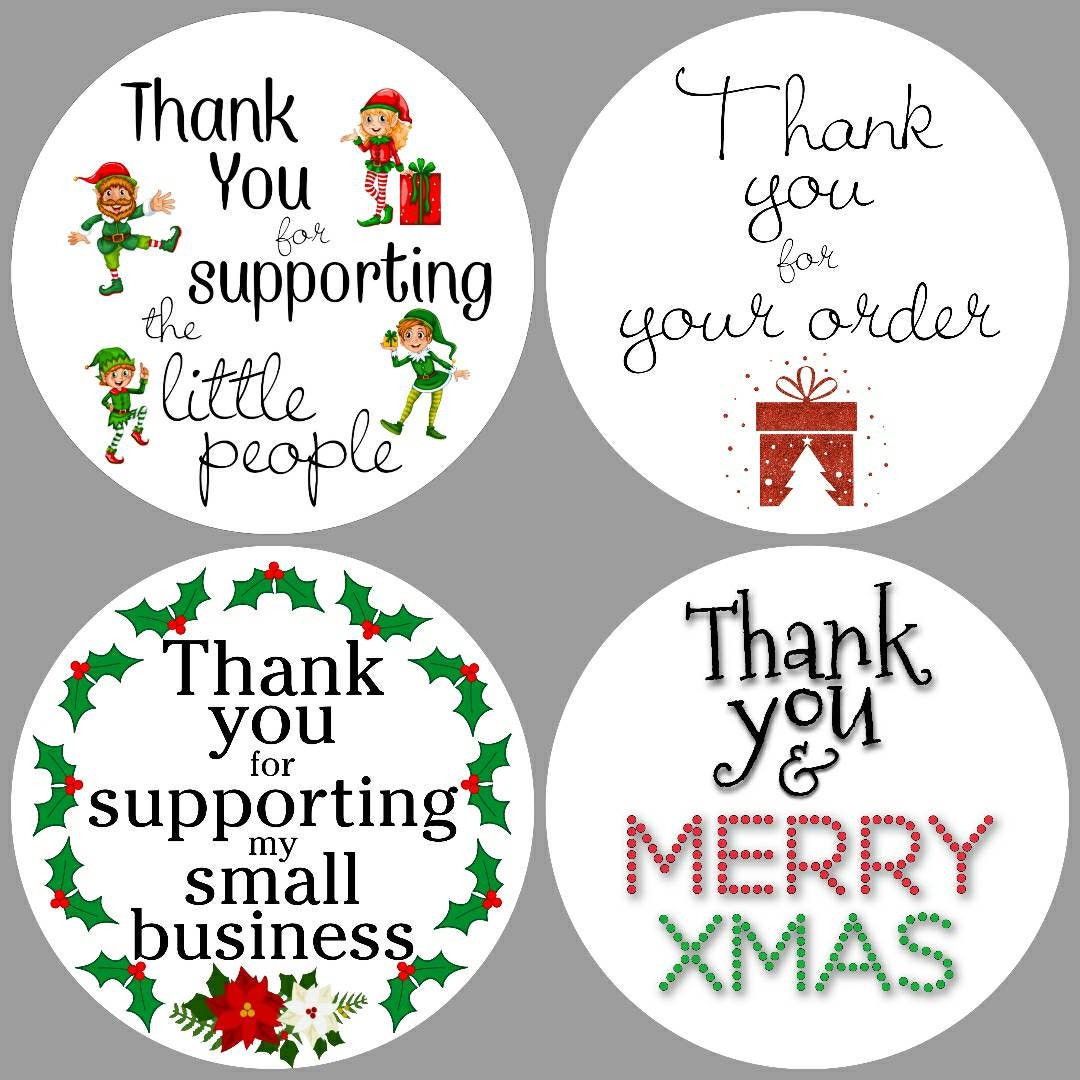 thank you christmas stickers