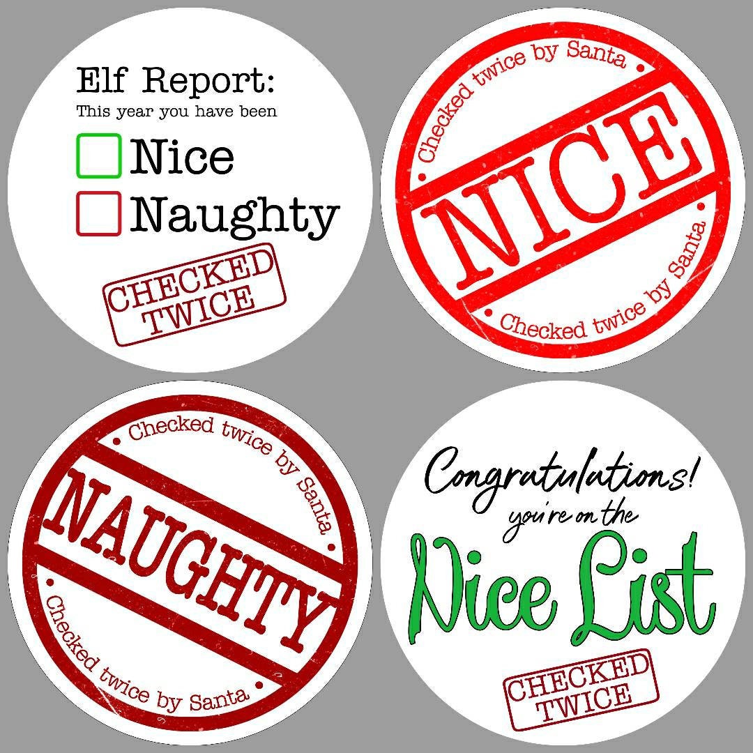 Naughty or Nice List Stickers Santas Christmas Checklist - Etsy UK
