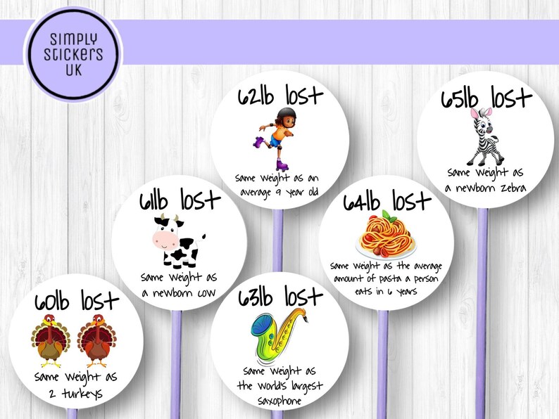Weight Loss Comparison Stickers Diet Friendly Visual Aid - Etsy UK