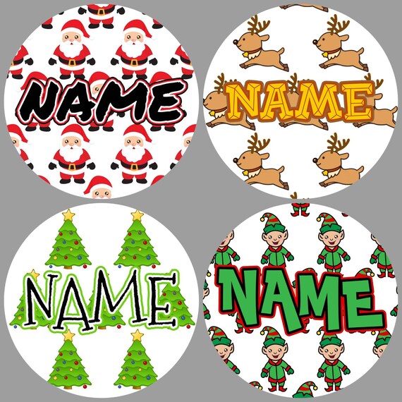 Personalised christmas sticky labels