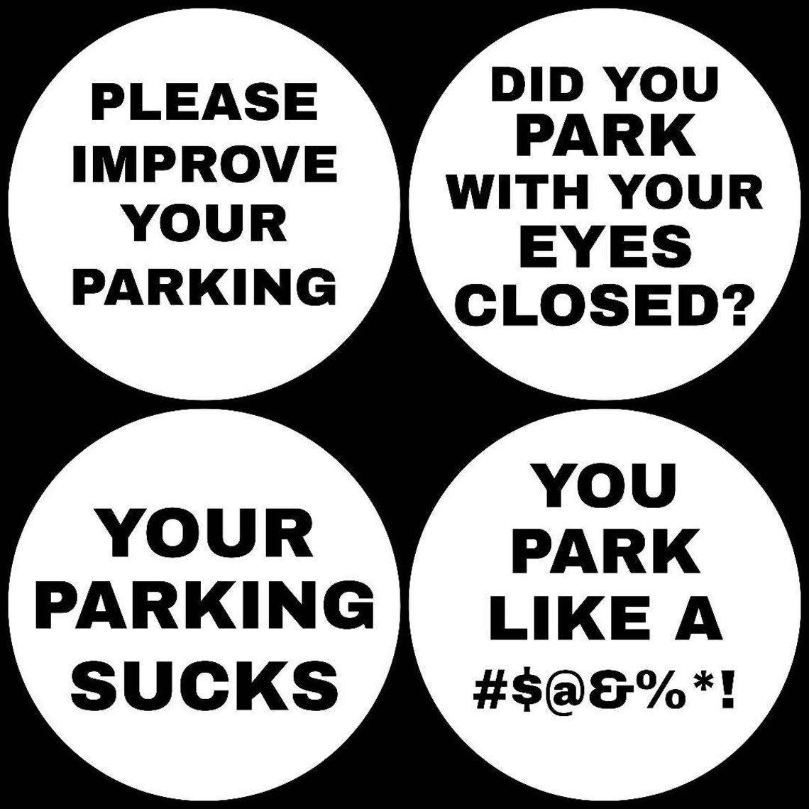 Bad Parking Stickers Badly Parked Car / Car Park Warning / Etsy