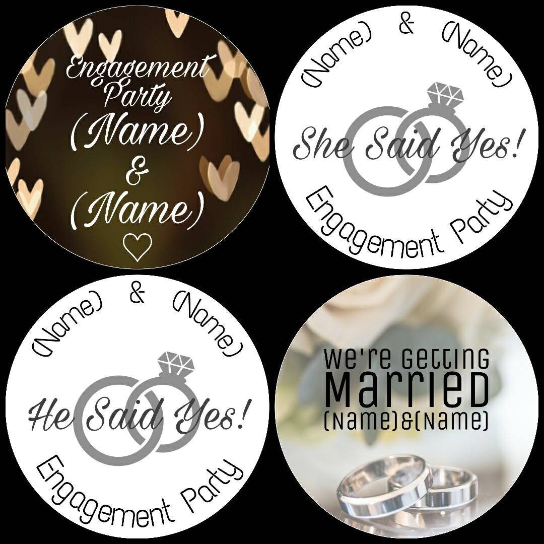 Engagement Stickers Engaged Party Invite Envelope Seals / Etsy