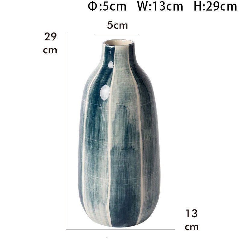 Persicana Blue and White Glazed Ceramic Table Vase Modern | Etsy