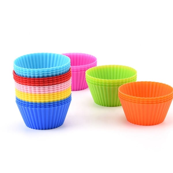 Persicana Silicone Baking Cups/Mold - Muffin - Cupcake Liner - Coloré - Réutilisable - Passe au lave-vaisselle - Facile à nettoyer - Lot de 10 - Lot de 20