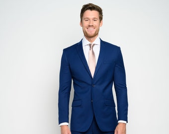 Men's Royal Blue 2-Pieces Slim Fit Suit perfect for Weddings, Grooms, Groomsmen, Prom, or Everyday.
