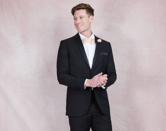 Men's Black 2-Piece Slim Fit Notch Lapel Tuxedo  perfect for Weddings, Grooms, Groomsmen, Prom, and Formal Occasions