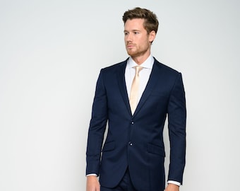 Men's Navy 2-Pieces  Slim Fit Suit perfect for Weddings, Grooms, Groomsmen, Prom, or Everyday.