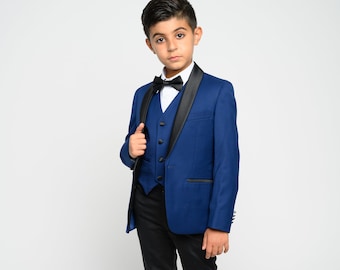 Boy's 3-Pieces Slim Fit Tuxedo perfect for Weddings, Parties, and other Milestones