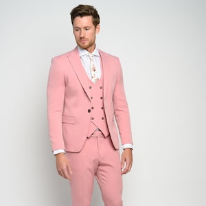 Men's 3-Piece Dusty Rose Slim Fit Tuxedo perfect for Weddings, Parties, Groom, Groomsmen, Prom, Events image 3