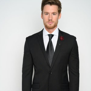 Men's Black 2-Pieces Slim Fit Suit perfect for Weddings, Grooms, Groomsmen, Prom, or Everyday. image 1
