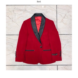Boy's 3-pieces Velvet Shawl Lapel Tuxedo Jacket Vest and | Etsy