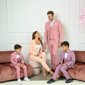 Men's 3-Piece Dusty Rose Slim Fit Tuxedo perfect for Weddings, Parties, Groom, Groomsmen, Prom, Events image 7