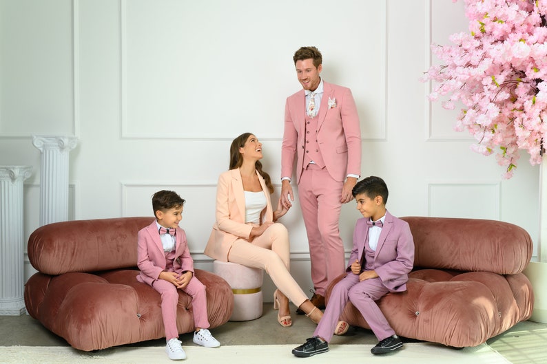 Men's 3-Piece Dusty Rose Slim Fit Tuxedo perfect for Weddings, Parties, Groom, Groomsmen, Prom, Events image 7