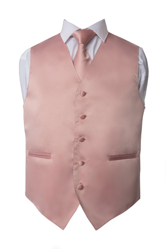 rose gold vest and tie set