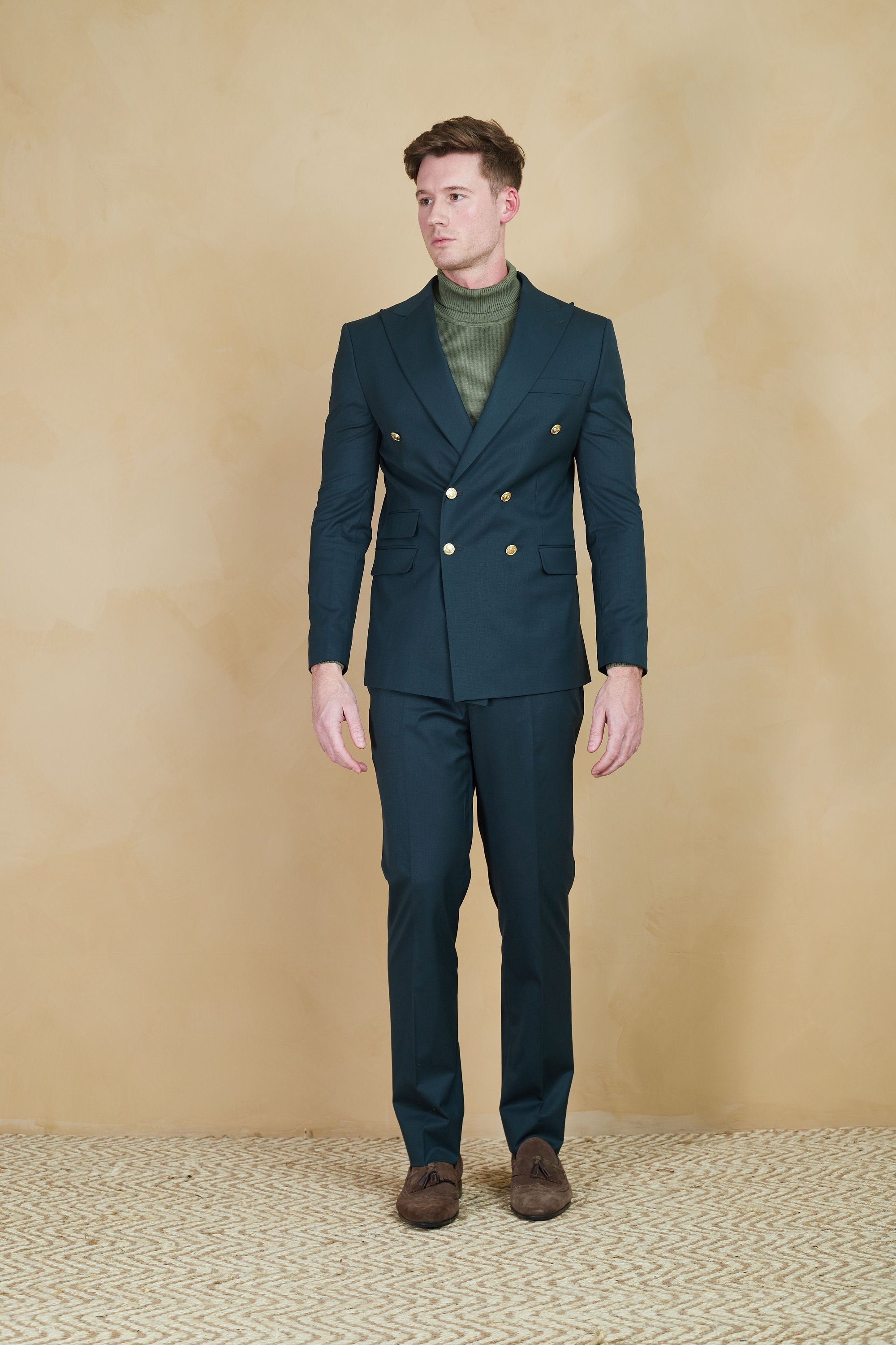 Teal double shop breasted suit