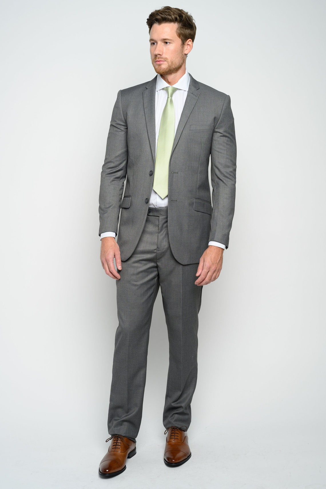 Men's Gray 2-pieces Slim Fit Suit Perfect for Weddings - Etsy