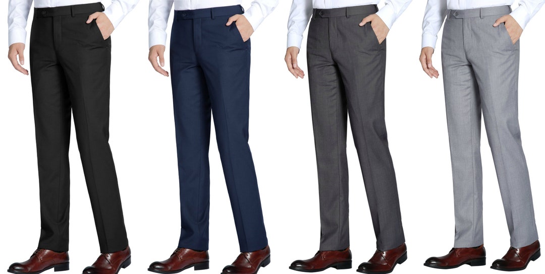 Men's Slim Fit Dress Pants Perfect for Weddings, Parties, Everyday, and ...