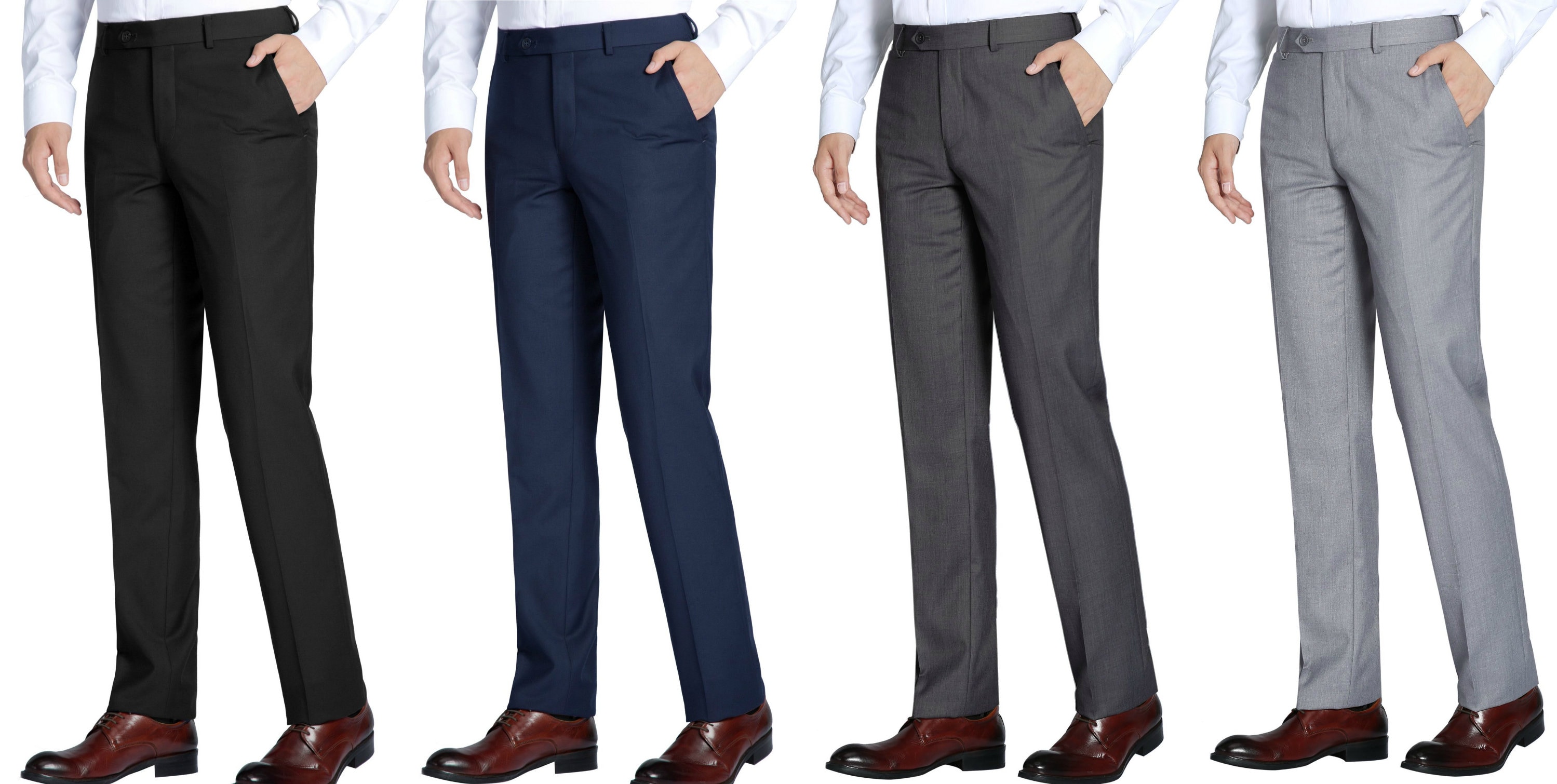 Men's Slim-Fit Navy Cotton Velvet Pants