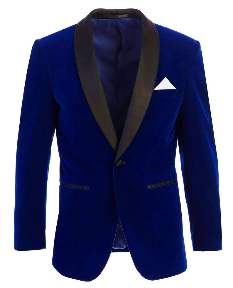 Blue Textured Pattern Shawl Lapel Suit For Mens main image 1