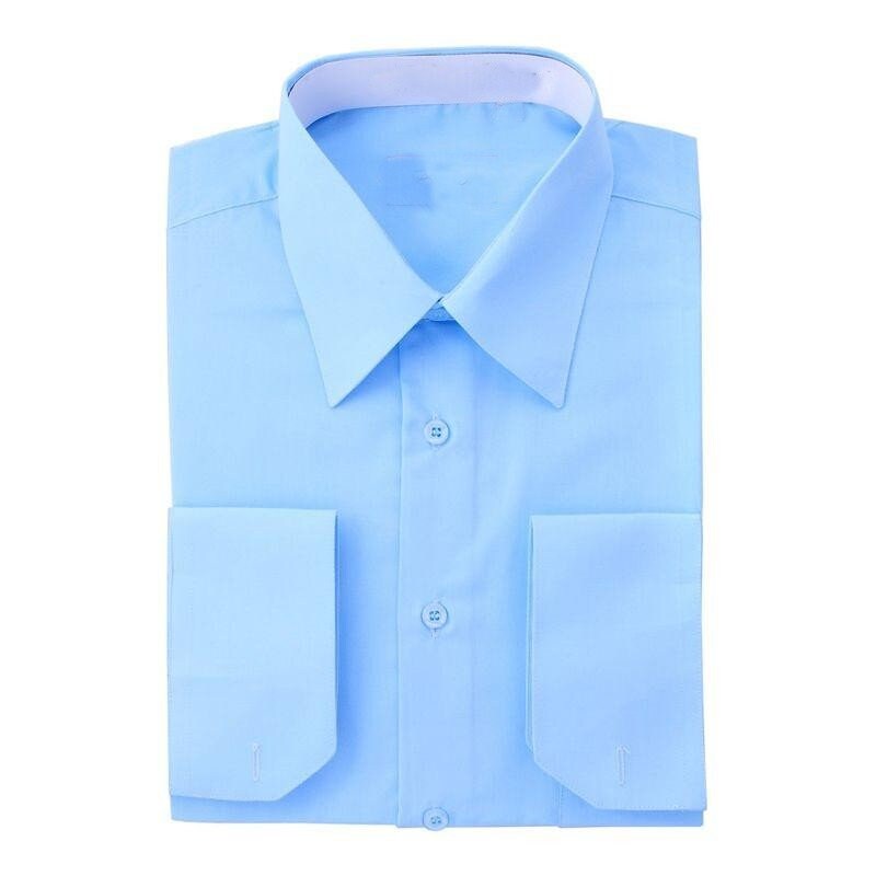 light blue button up dress shirt Light Blue Signature Twill Shirt - Brown Contrast Details