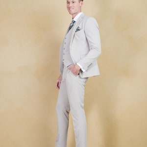 Men's 3-Piece Silver Slim Fit Suit perfect for Weddings, Parties, Groom, Groomsmen, Prom, Events image 4