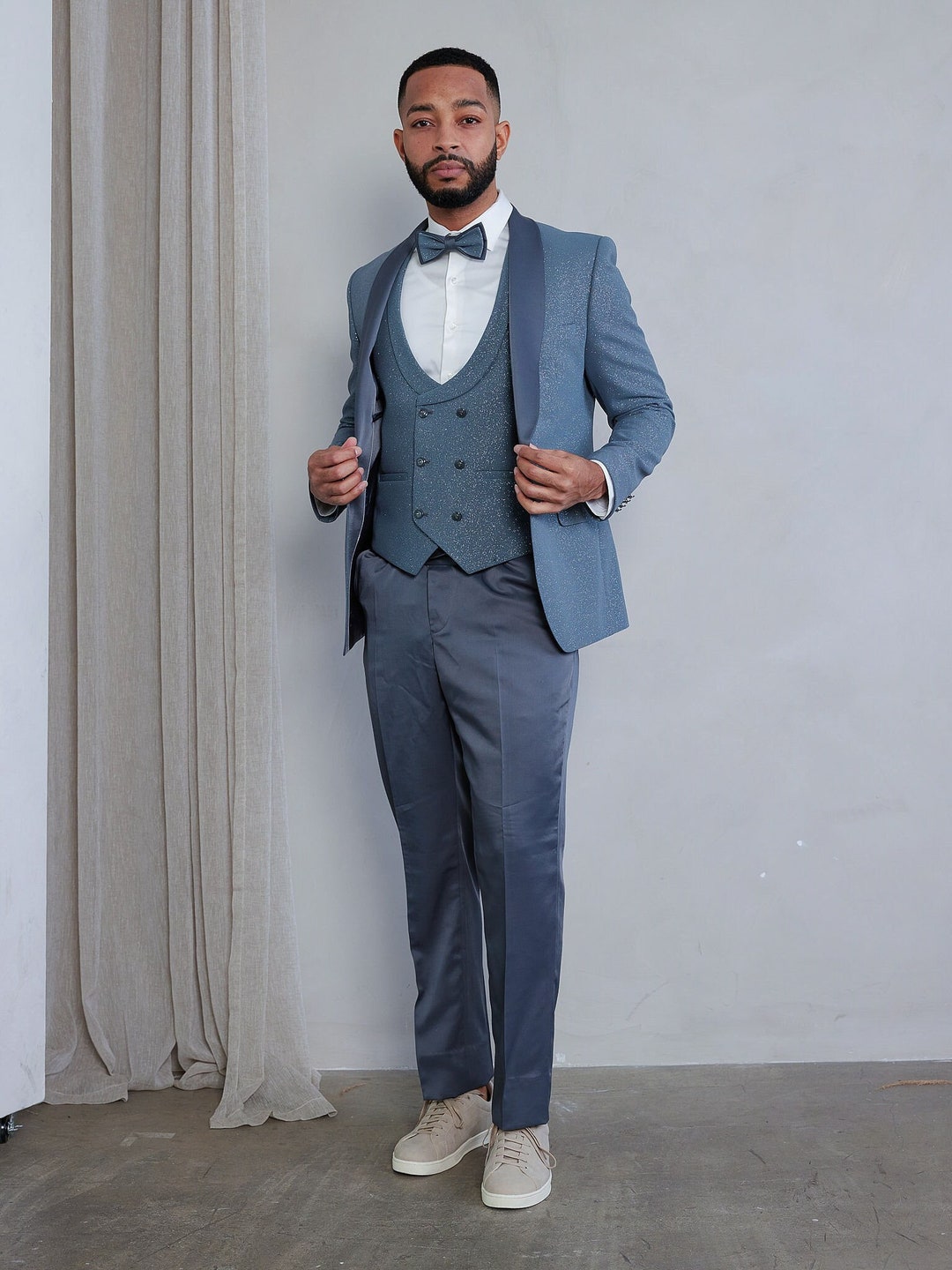 Grey Men's 3-Piece Slim Fit Tuxedo CN415