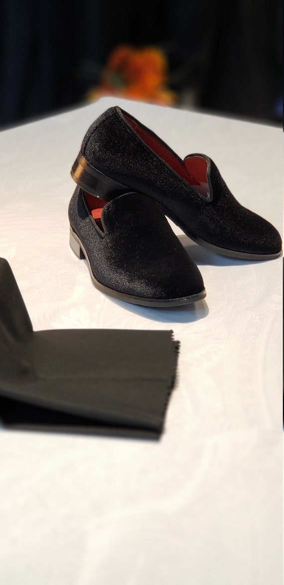 Boy's Velvet Loafer Shoes black Blue Burgundy Perfect - Etsy