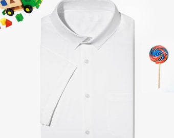 Boy's Slim Fit White Dress Shirt