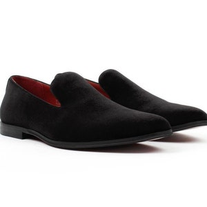Men's Velvet Loafer Shoes black, Burgundy, Indigo Perfect for Weddings ...