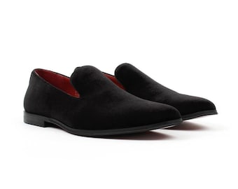 Men's Velvet Loafer Shoes (Black, Burgundy, Indigo) perfect for Weddings, Parties, and other Milestones