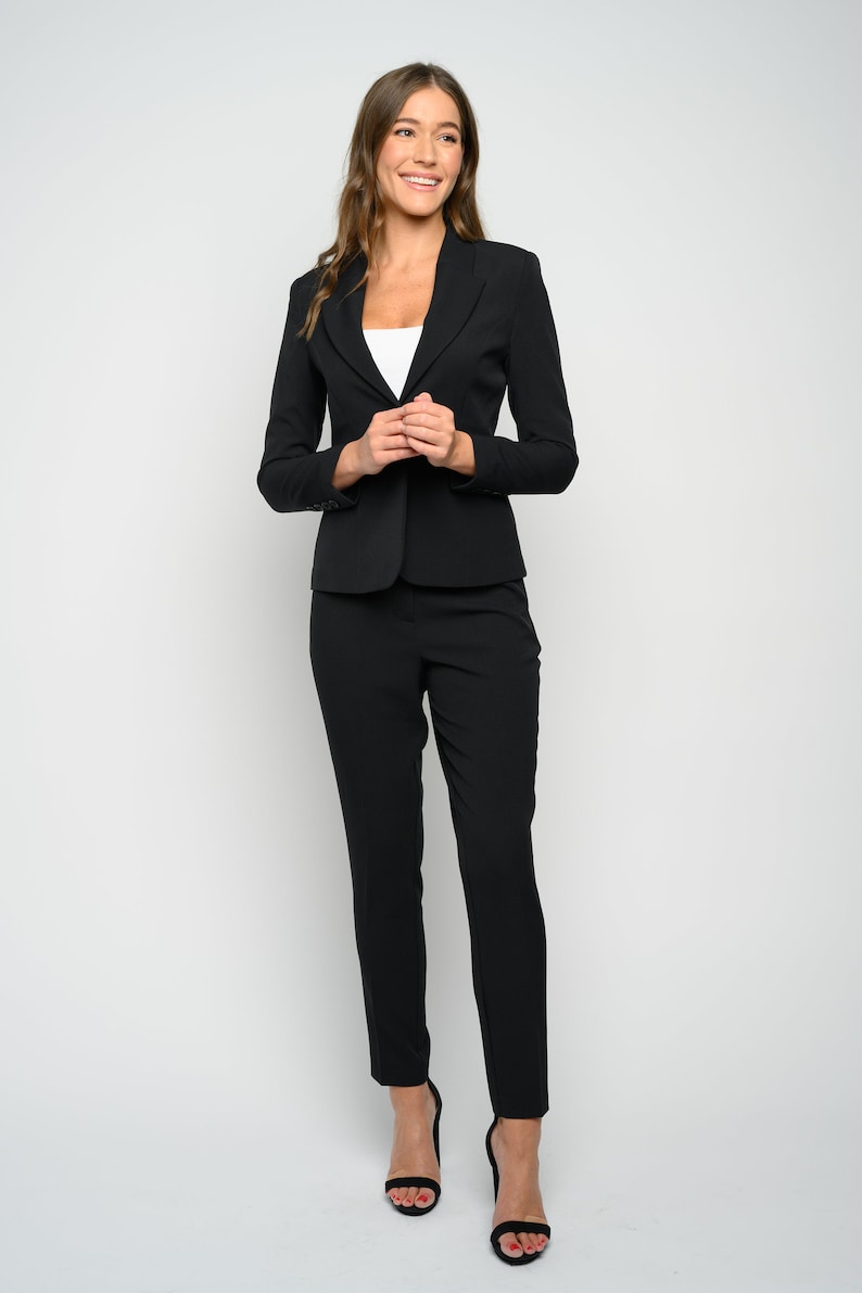 Women's 3-piece Black Slim Fit Luxe Suit Perfect for - Etsy
