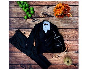 Boy's 3-Pieces Slim Fit Suit perfect for Weddings, Parties, and other Milestones Black