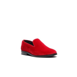 Boy's Red Velvet Loafer Shoes perfect for Weddings, Parties, and other Milestones image 2