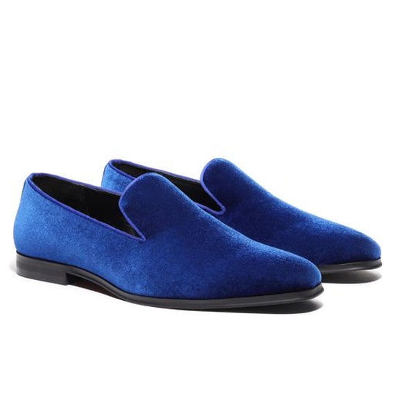 Navy velvet loafers mens sale