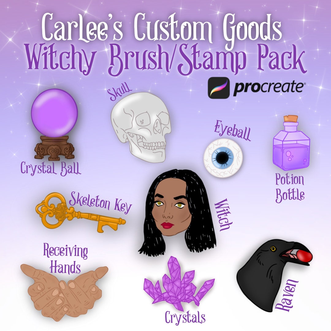 Procreate Witch Brush Pack - Gothic Procreate Stamp Set - 9 Unique ...