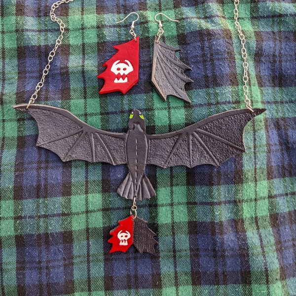 Toothless How to Train Your Dragon  Inspired Celtic Necklace Earrings Set