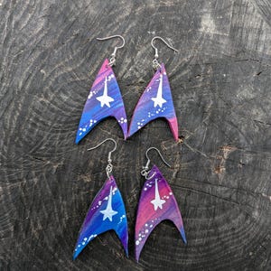 Star Galaxy  Leather Earrings