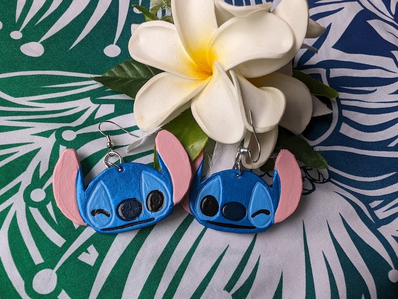 Lilo and Stitch Disney Inspired Handtooled Leather Earrings Etsy