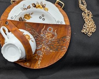Porta-tazza da tè con libellula in stile steampunk, stile rinascimentale, stile vittoriano