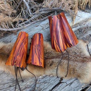 Druid Fairy Bark Wood Bracers Vambraces Cosplay Armor Leather Armor