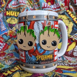 Baby Groot Avengers: Strażnicy Galaktyki Inspirowane Ręcznie Robione Skórzane Kolczyki