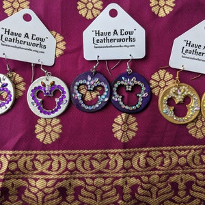 Mickey Mouse Disney Inspired Rhinestone Crystal Pearl Earrings